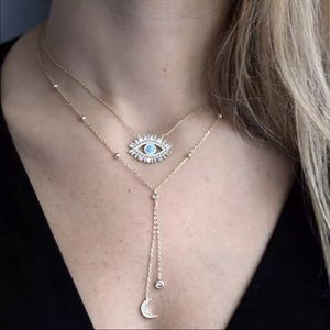 Gold filled evil eye necklace
